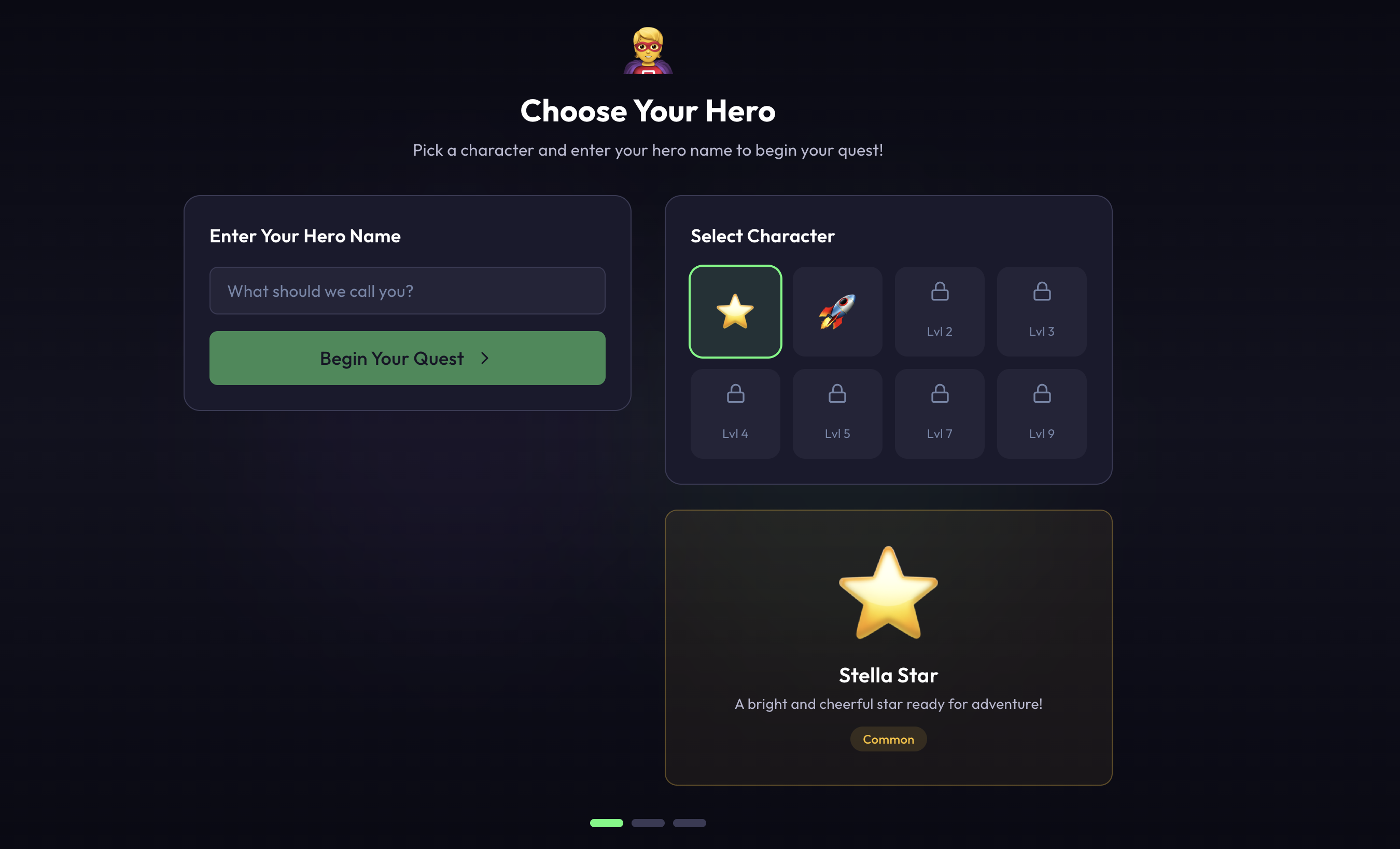 Start Your Journey screen