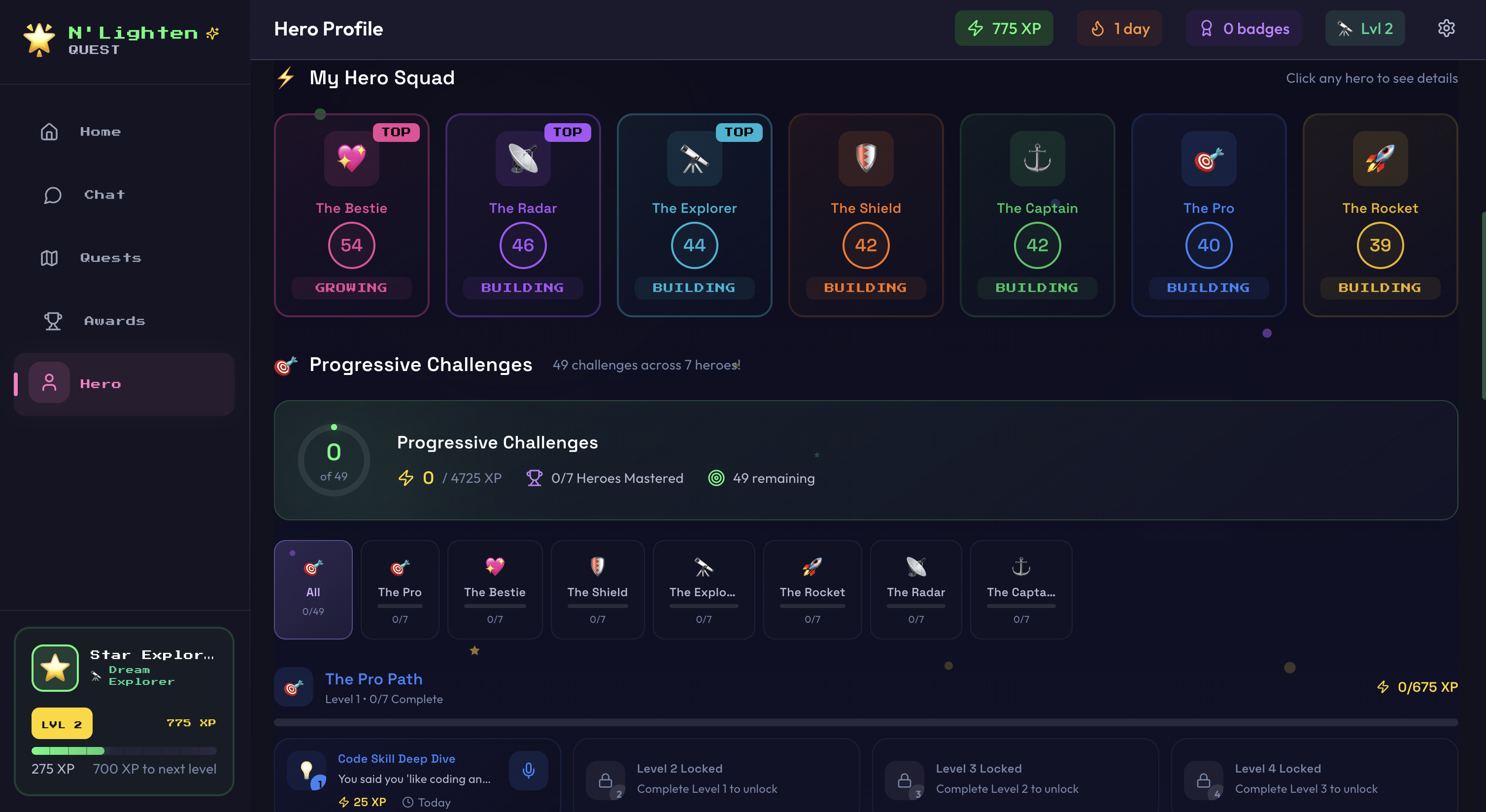 Hero page and Superpowers